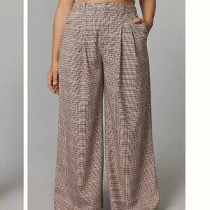 Maeve Avery Pleated Wide-Leg Trouser Pant by Maeve: Plaid Edition NWT Sz 12
